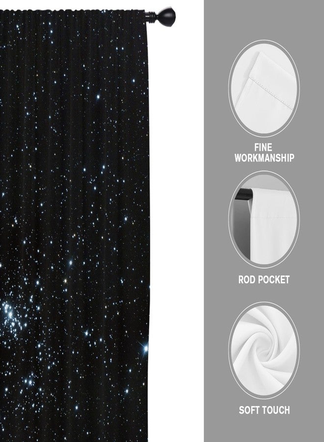 Coxila Galaxy Window Curtains for Bedroom 42 x 63 Inch Outer Space Star Gothic Goth Black Trippy Celestial Kids Boys Starry Nebula Universe Anime Living Room Treatment Set of 2 Curtain Panels Drapes - Image 5